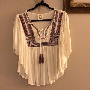 3x $20 Colorful embroidered top size: xs